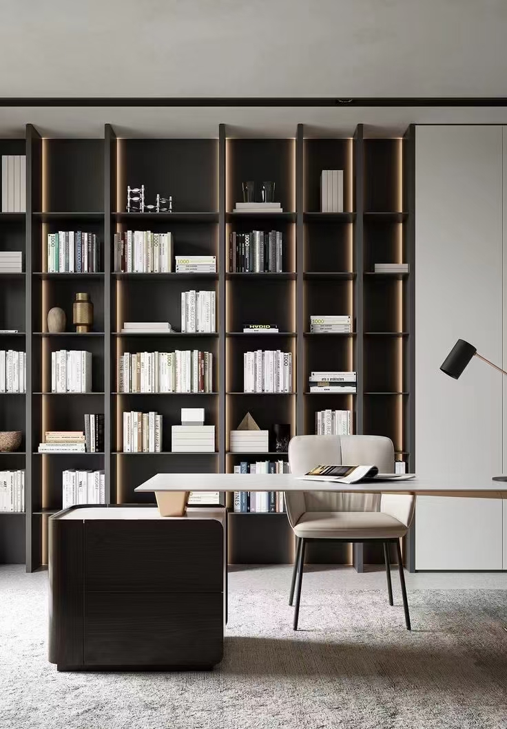 Introducing our beautiful collection of modern minimalist bookcases and cabinets designed to add a touch of sophistication to your living space
