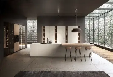 kitchen cabinets walnut veneer design